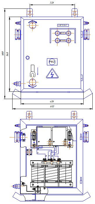 Схема размеров трансформатора ТОР
